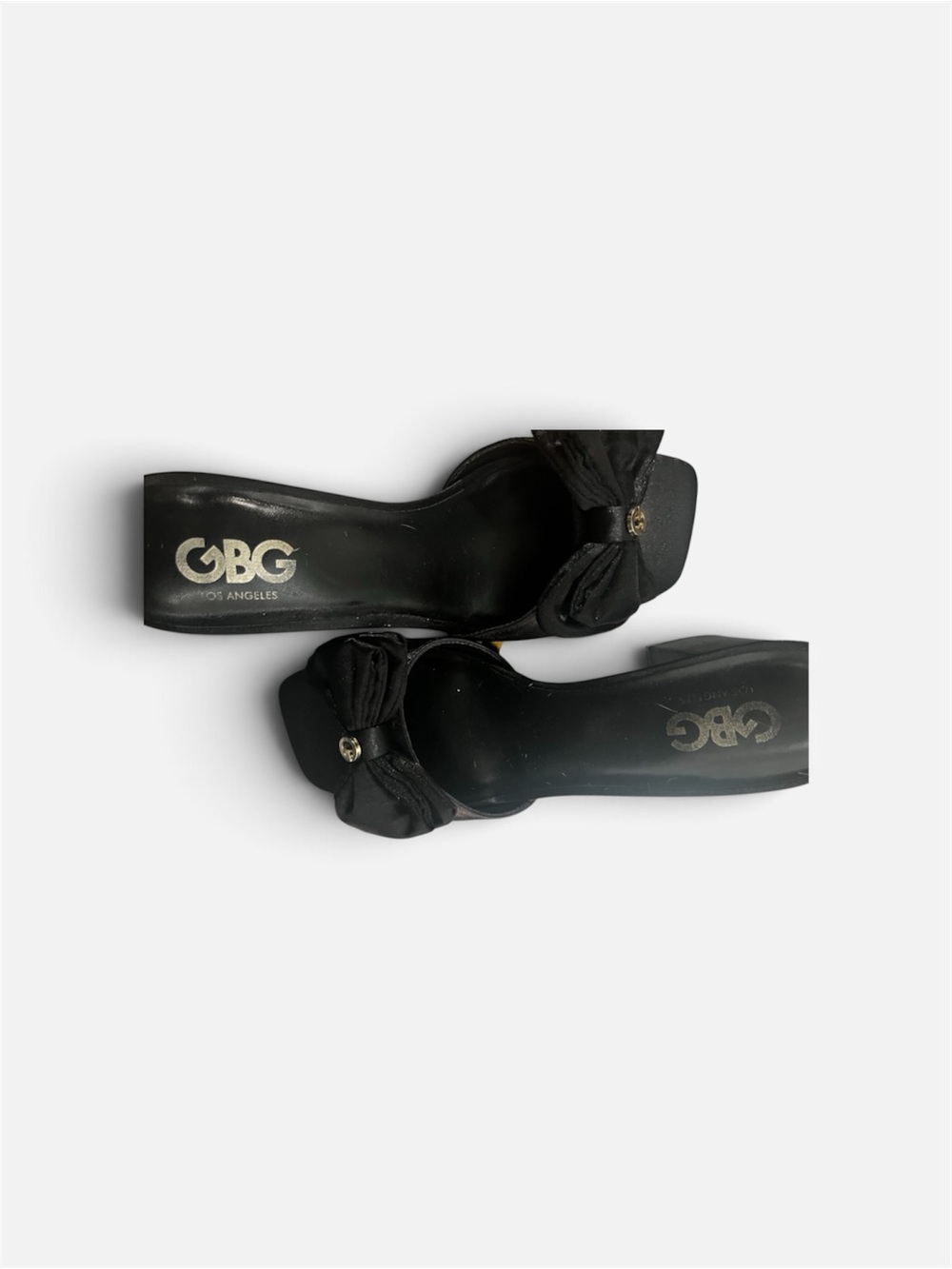 GBG Los Angeles Black Bow Slide Mules
